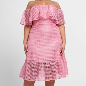 Off-The-Shoulder Perforated Dress